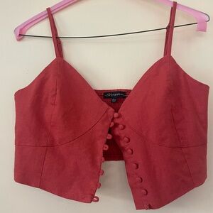 Shinestar Button-Up Crop Tank